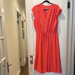 Anne Klein Red Polka Dot Midi Dress